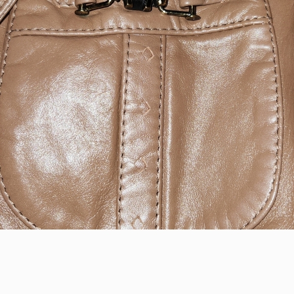 Etienne Aigner Brown Leather Jacket Sz 6 - Picture 6 of 7